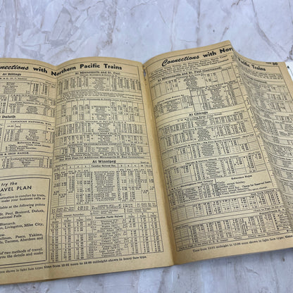1954 Fall-Winter Northern Pacific Railway North Coast Ltd Timetables L4-3