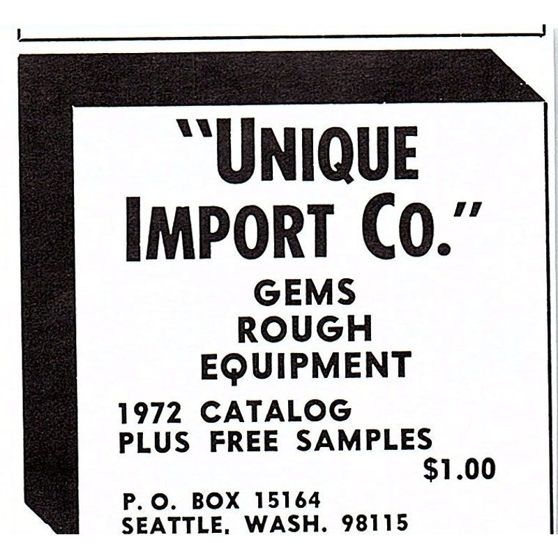 Unique Import Co Gems Seattle WA 1972 Ad AF8-M2