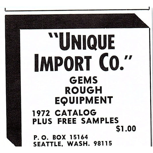 Unique Import Co Gems Seattle WA 1972 Ad AF8-M2