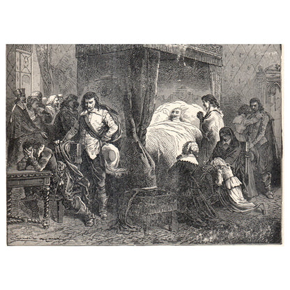 Death of Richelieu 1911 Engraving Print AF5-8