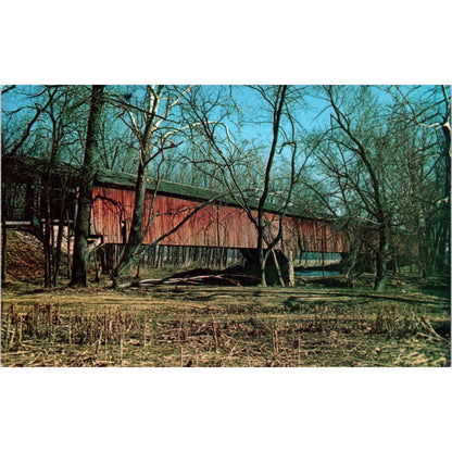 Medora Bridge Jackson County Indiana Covered Bridge Postcard PB11