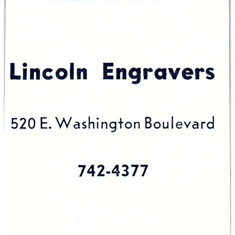 Lincoln Engravers 320 E. Washington Blvd Fort Wayne Indiana 1964 Ad AG1-S17