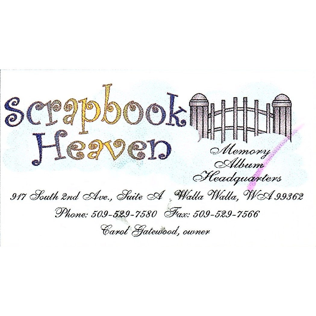 Carol Gatewood Scrapbook Heaven Walla Walla WA Vintage Business Card SC9-B10