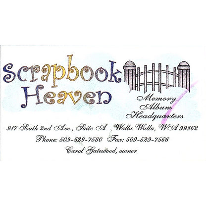 Carol Gatewood Scrapbook Heaven Walla Walla WA Vintage Business Card SC9-B10