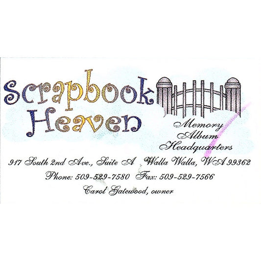 Carol Gatewood Scrapbook Heaven Walla Walla WA Vintage Business Card SC9-B10