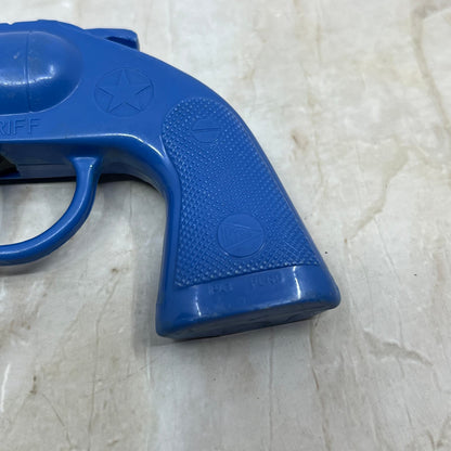 Vintage Plastic Toy Sheriff Pistol Blue Six Shooter Pyro Toys TI9