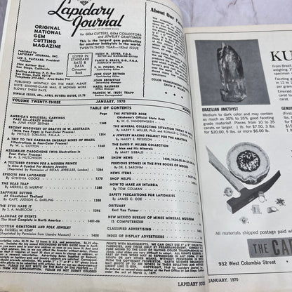 Grass Valley CA Crystallized Gold - Lapidary Journal Magazine - Jan 1970 M27