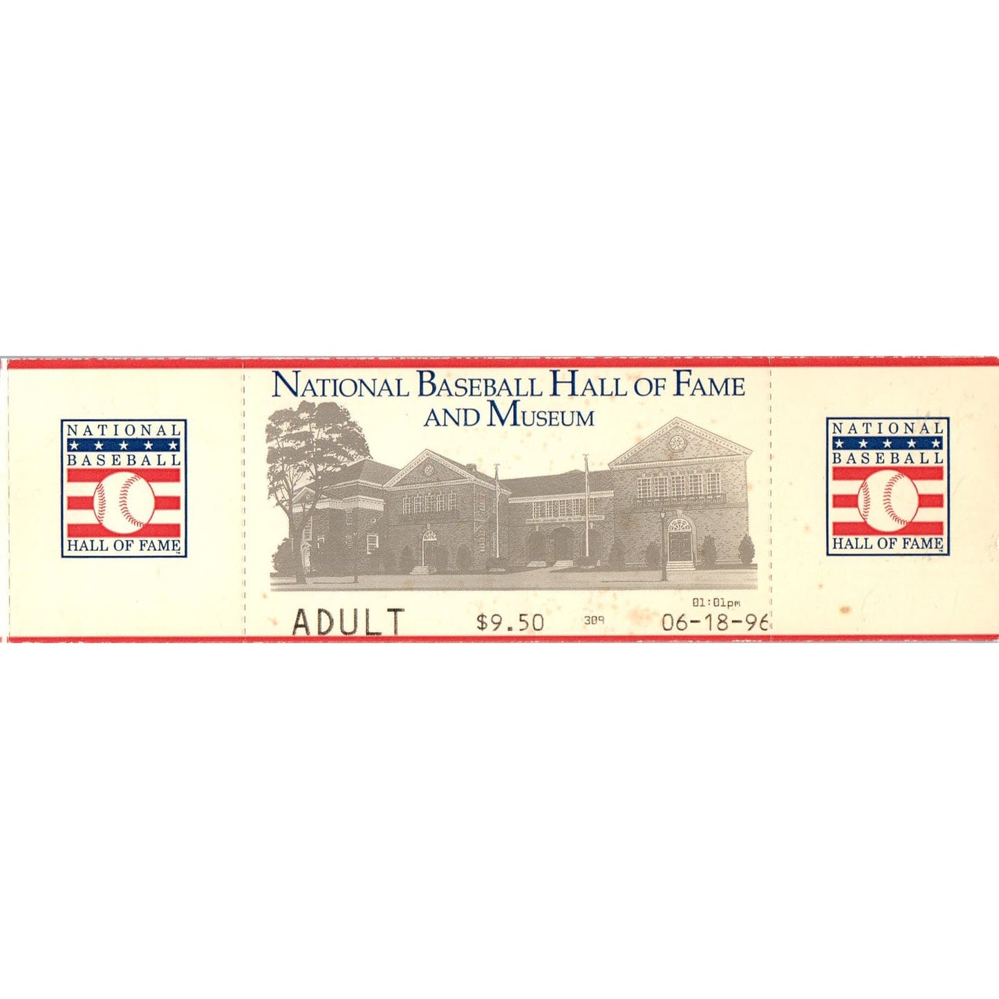 1996 National Baseball Hall of Fame and Museum Stub AB9