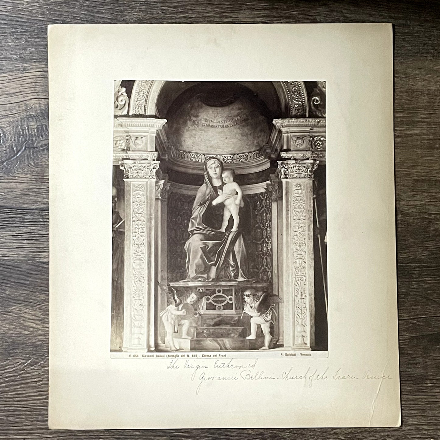 The Virgin Enthroned Giovanni Bellini Chiesa Dei Frari Vtg Art Print 7.5x9.5 V11