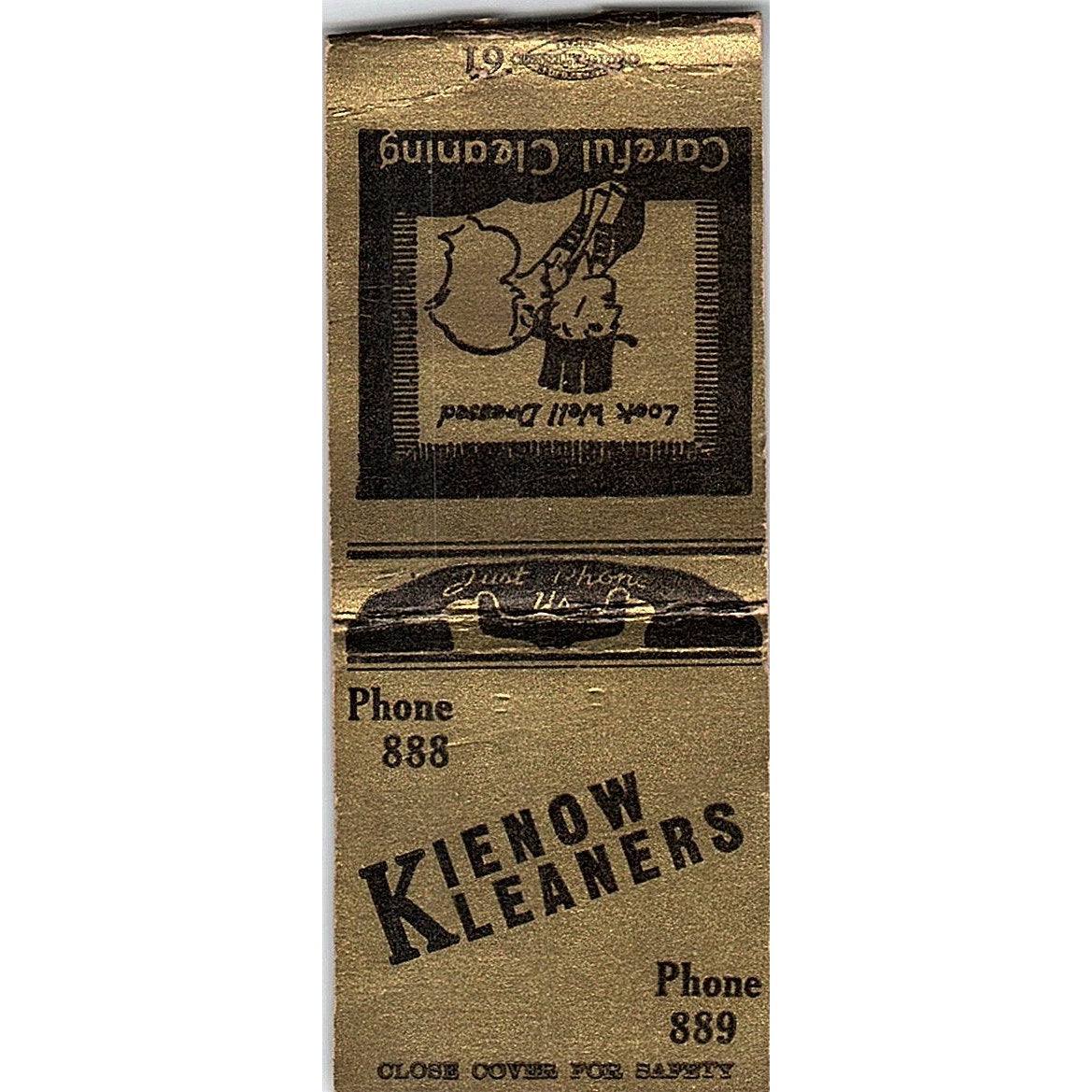 Kienow Kleaners Vintage Matchbook Cover SF3-Y4