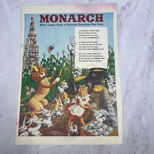 Reid Murdoch Distributed Foods Anthropomorphic Animals Vintage Ad 10x13 V17