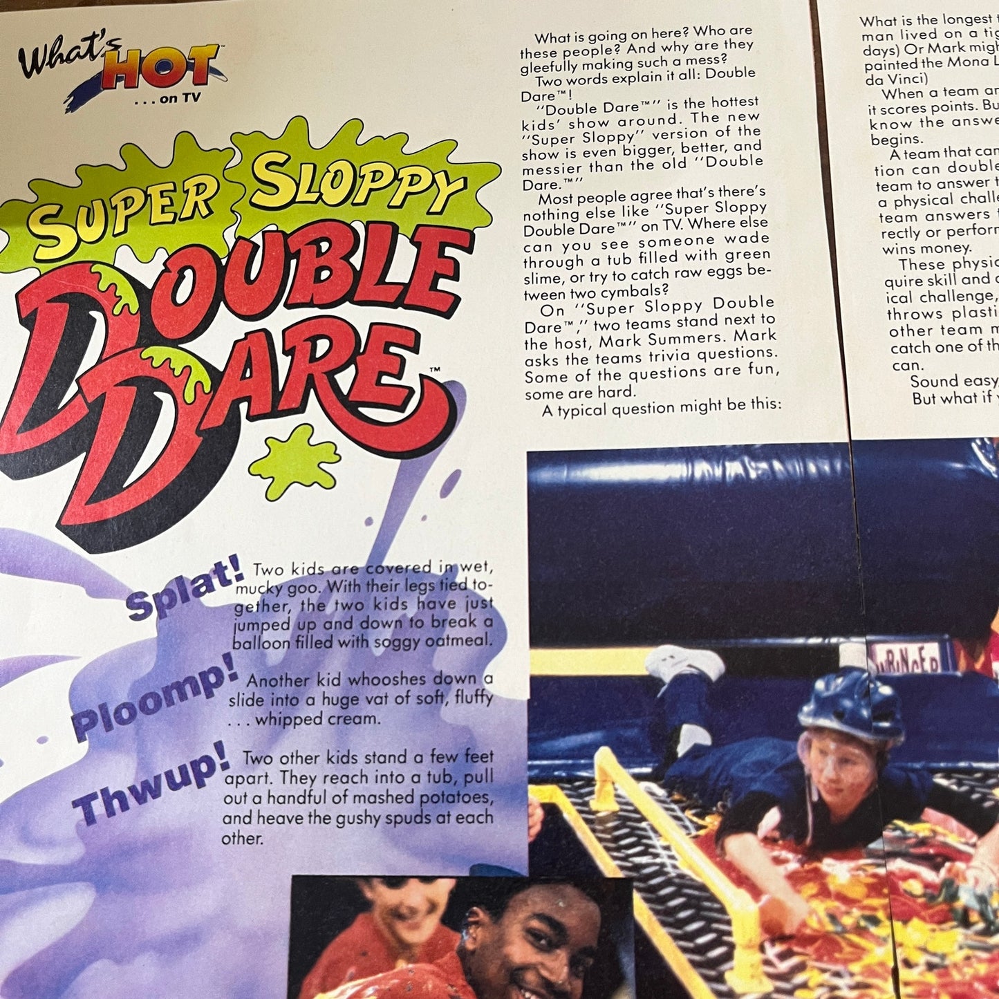 Nickelodeon Super Sloppy Double Dare 2 Page Feature Article 1989 Ad AF3-2