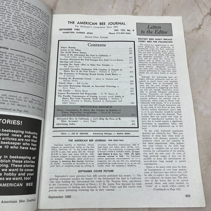 1985 Sept American Bee Journal Magazine Bees Beekeeping Honey M8