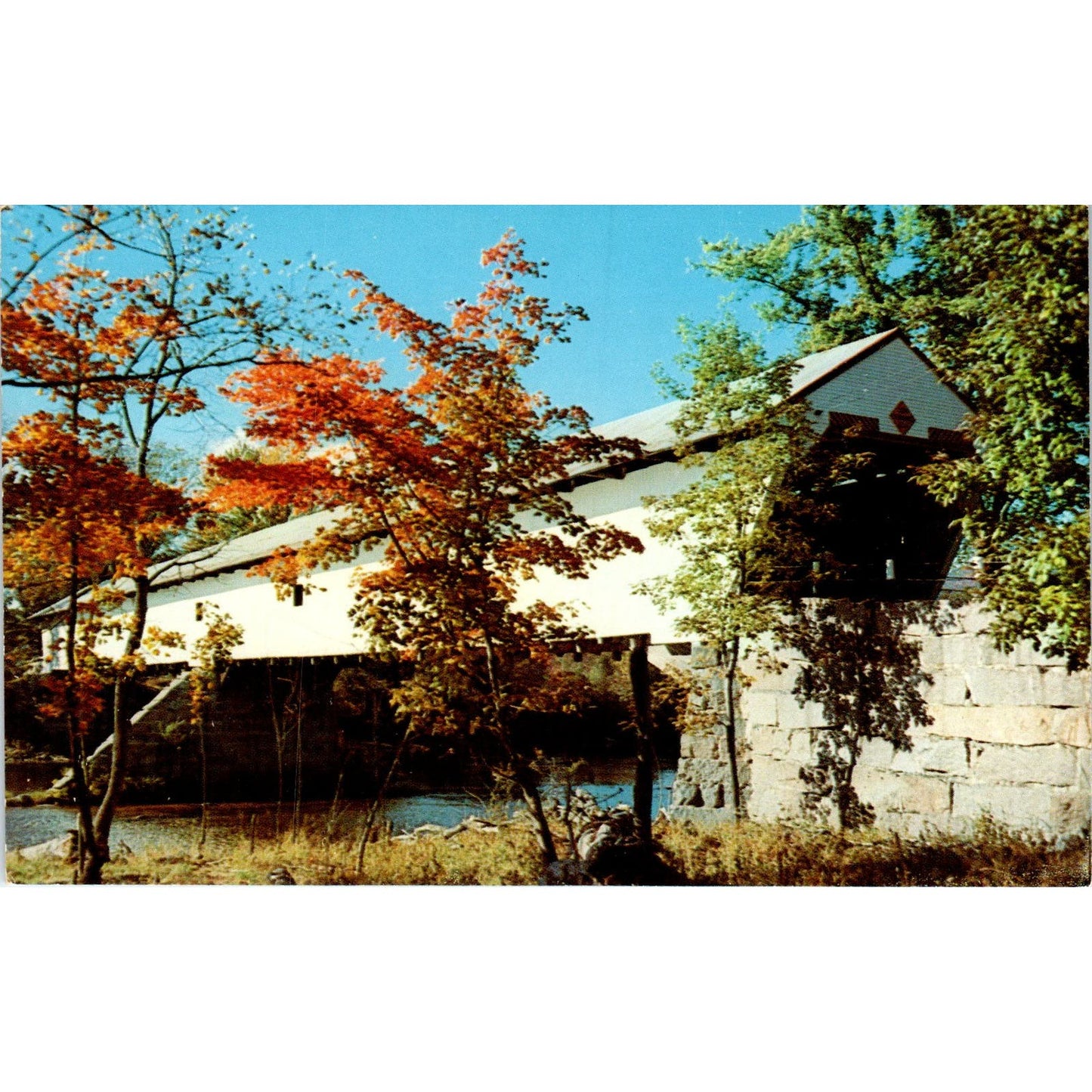 Covered Bridge Center Conway NH Vintage Covered Bridge Postcard PD1