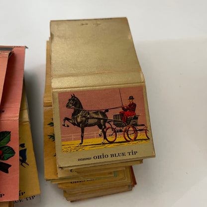 Huge Lot of Vintage Ohio Blue Tip Nature Matchbook Match Covers Bird Flower TF9