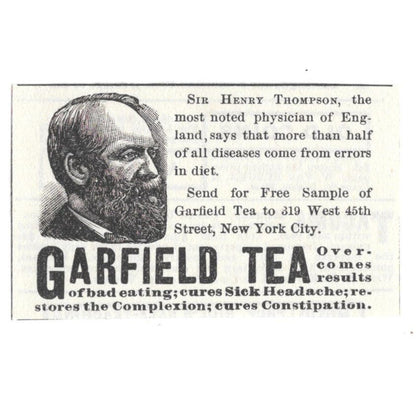 Garfield Tea Sir Henry Thompson c1890 Victorian Ad AE8-CH11