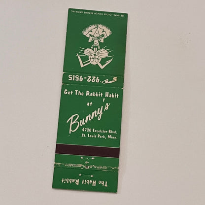 Get The Rabbit Hat at Bunny's St. Louis Park MN Vintage Matchbook TB6-MB2-2