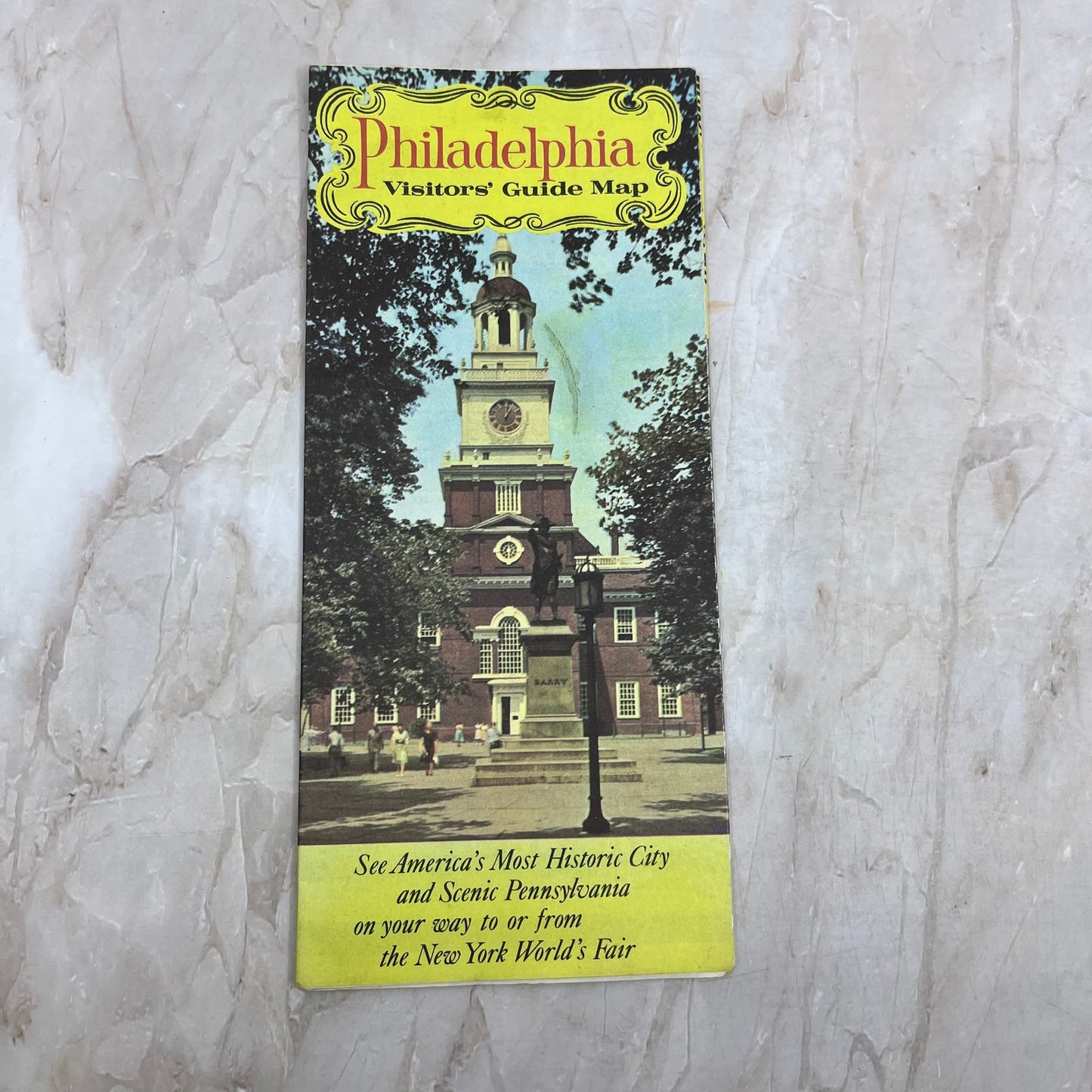 1960s Philadelphia PA Visitor's Guide Fold Out Map and Travel Brochure TI8-S4