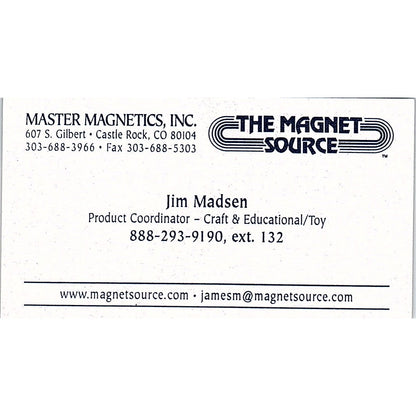 Jim Madsen Master Magnets The Magnet Source Castle Rock CO Business Card SC9-B8