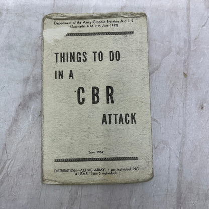 1954 Things To Do In a CBR Attack Dept. Of Army Pocket Card AF1-NES5