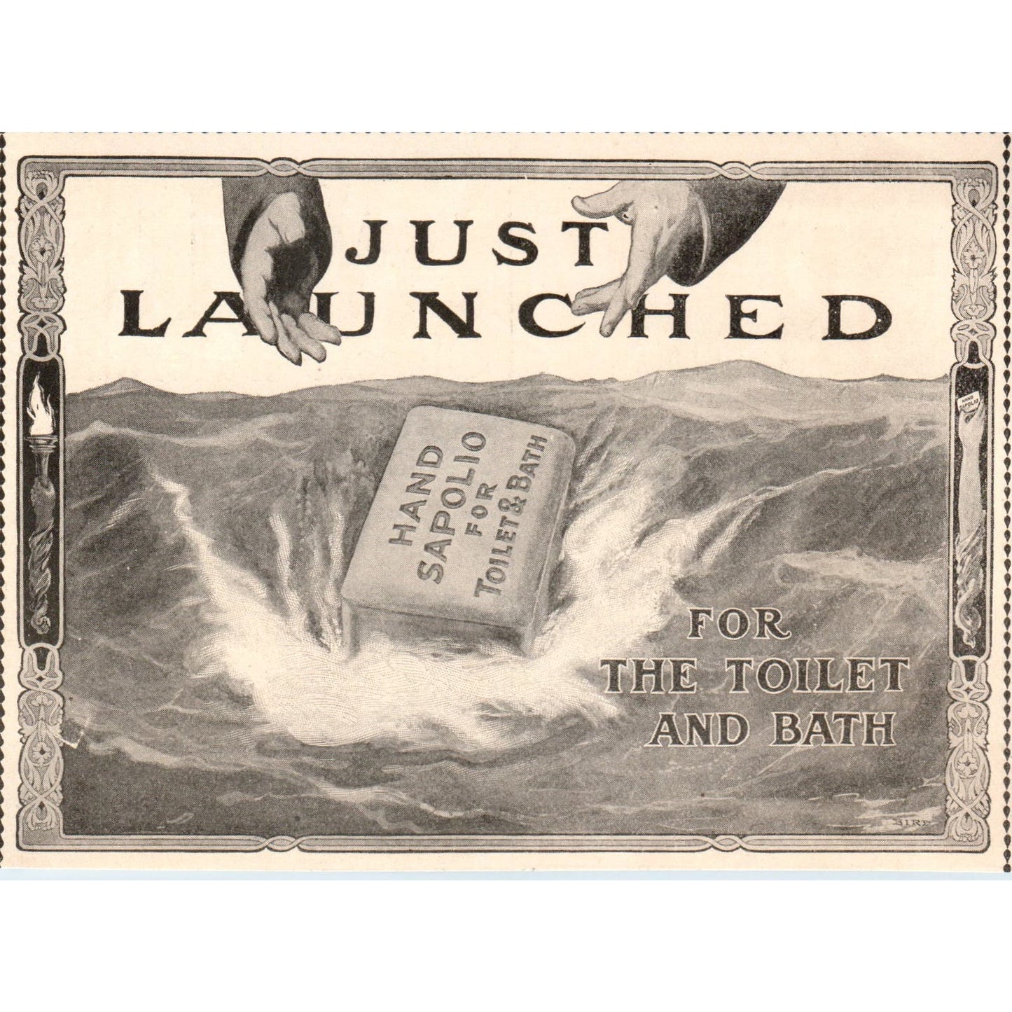 Hand Sapolio Toilet and Bath Soap c1905 Original Magazine Advertisement AE7-A2