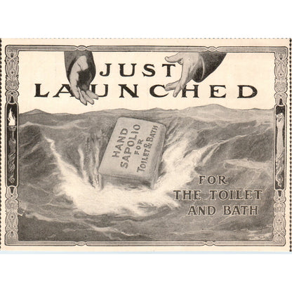 Hand Sapolio Toilet and Bath Soap c1905 Original Magazine Advertisement AE7-A2