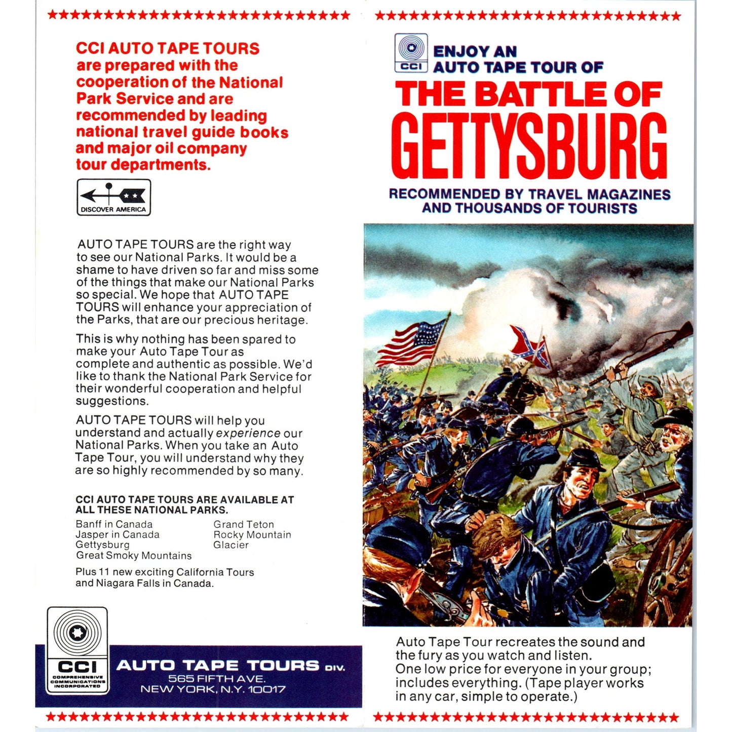 1970s Auto Tape Tour of the Battle of Gettysburg Travel Brochure TF4-BB