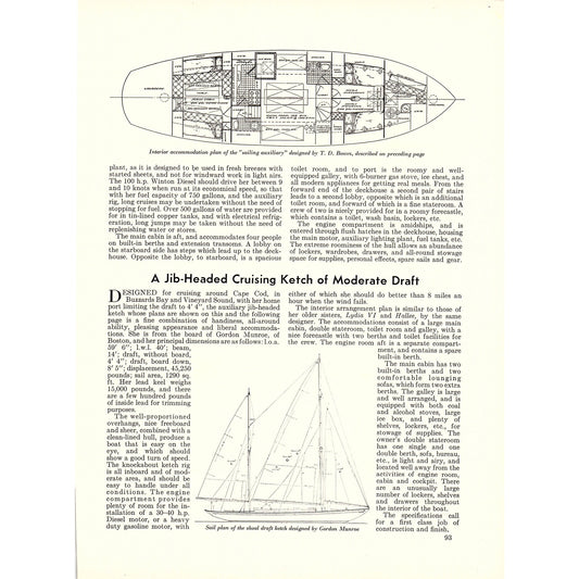 Jib-Headed Cruising Ketch, One-Design Class for Great Lakes 1932 Article V1-4