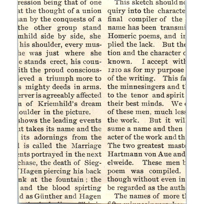 Gunther and Brunhilde c1890 Victorian Print AE8-CH10