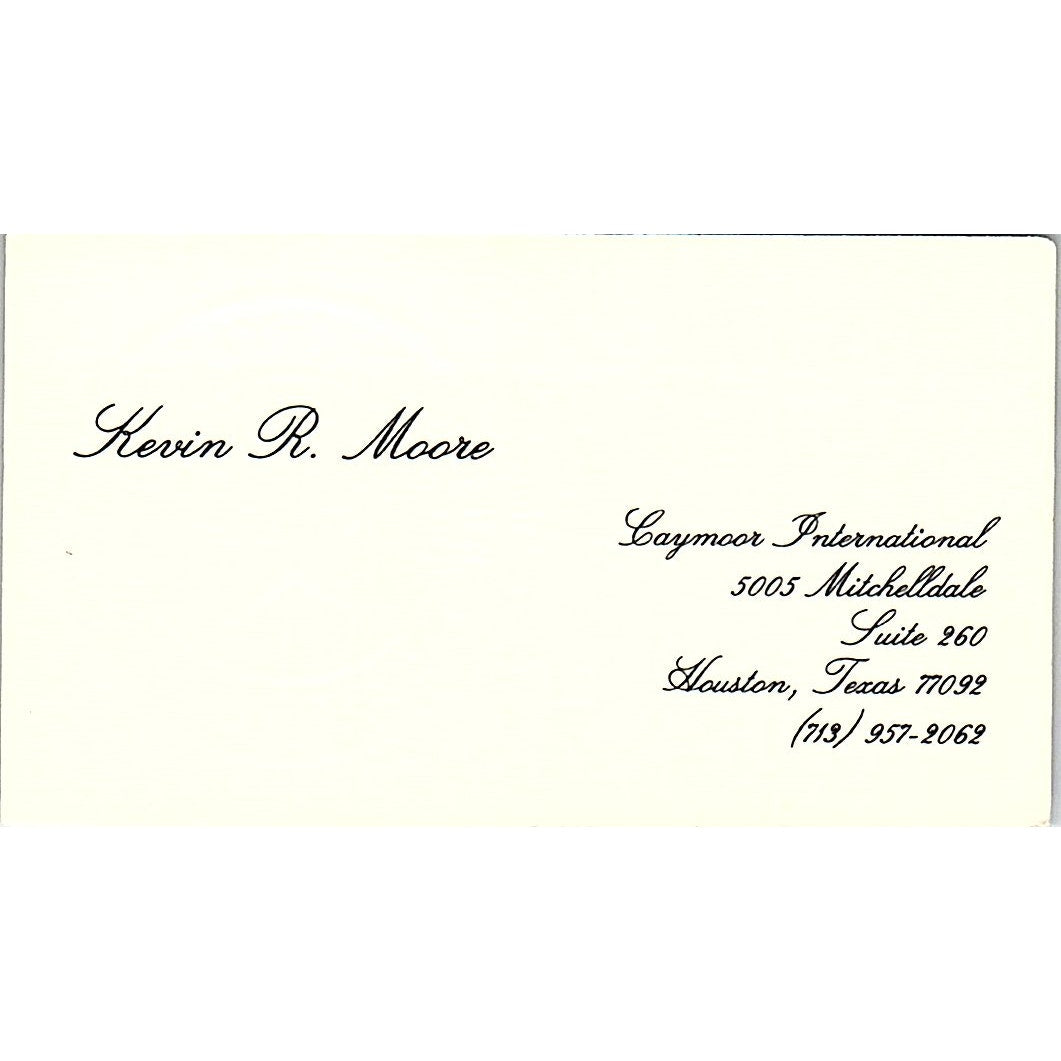 Gaymoore International Kevin R Moore Houston TX Vintage  Business Card SB4-B9