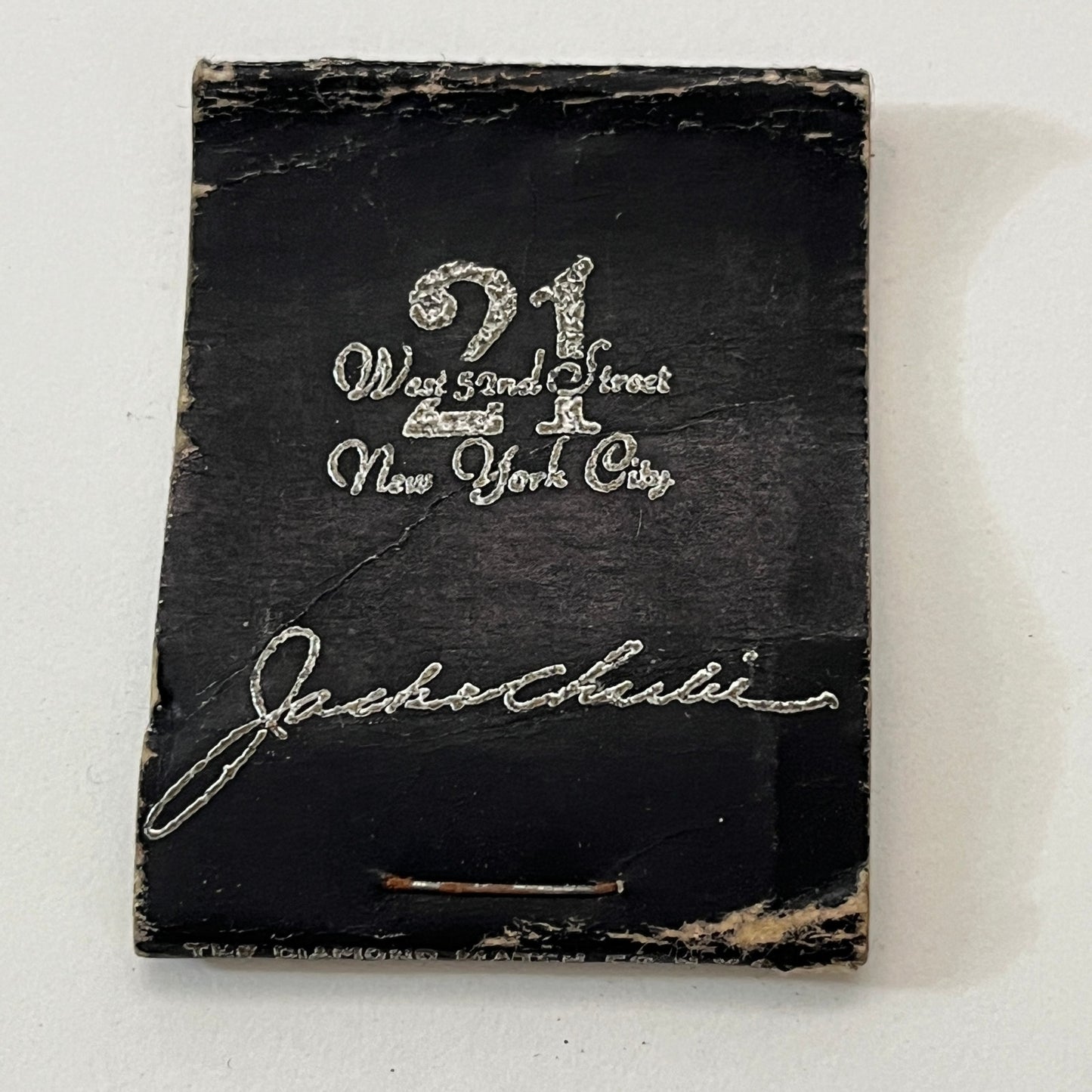Jack and Charlie's 21 Club 21 West 2nd St NY Vintage Matchbook Cover TB8-MB2-10