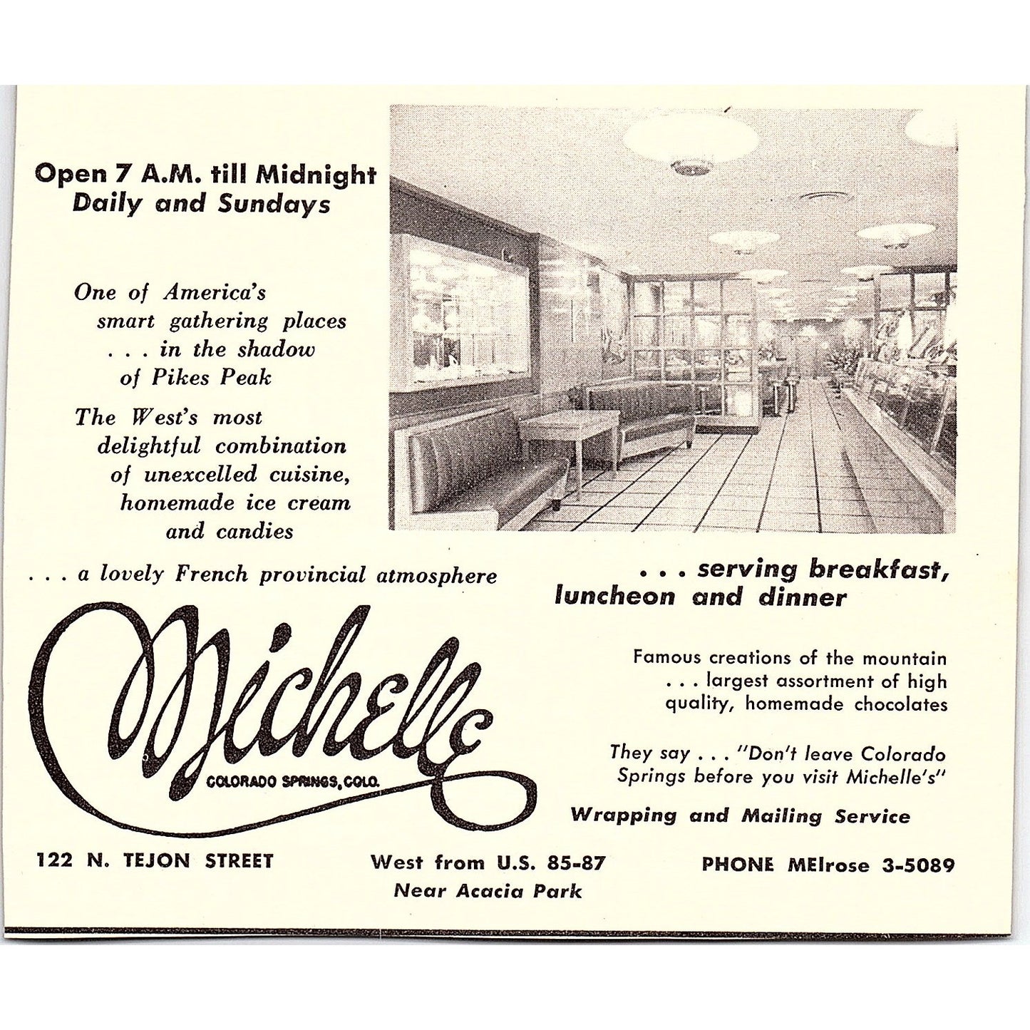 Maretta and Dalpiaz Restaurant, Michelle Restaurant Colorado Springs 1958 AG1-H2