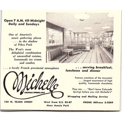 Maretta and Dalpiaz Restaurant, Michelle Restaurant Colorado Springs 1958 AG1-H2