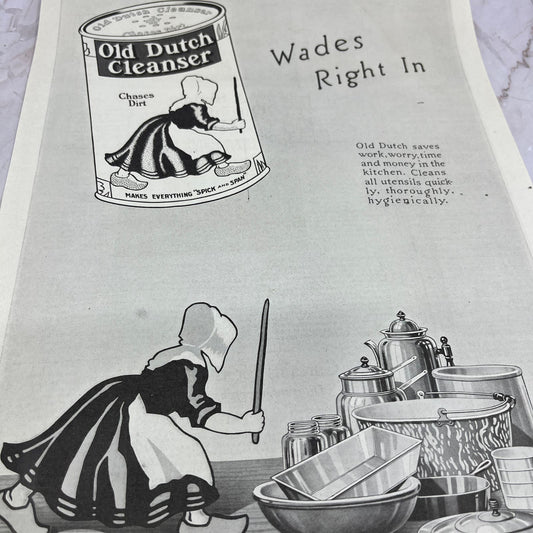Old Dutch Cleanser Wades Right In 1918 Magazine Ad FL6-10