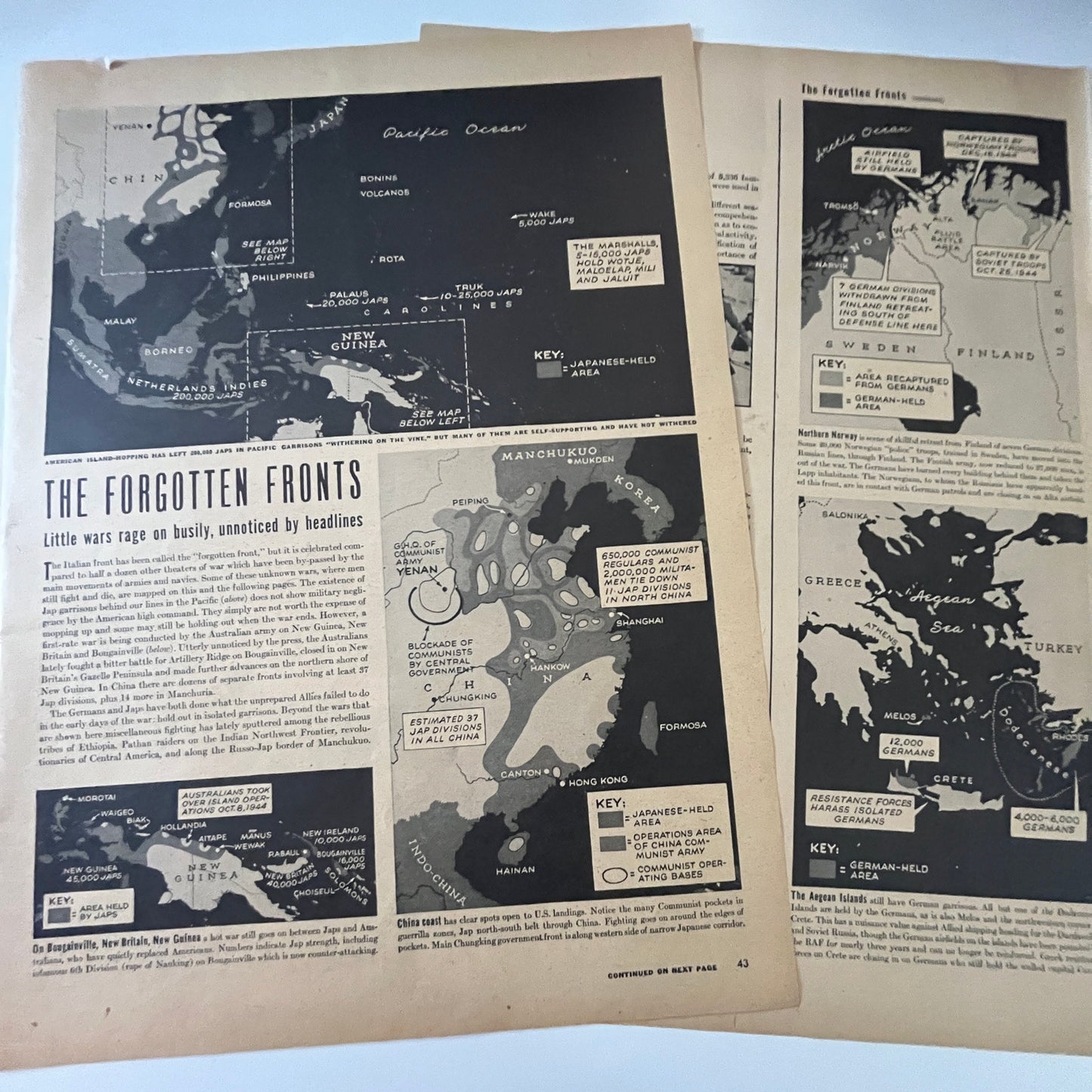 Forgotten Fronts Little Wars Rage On 2 Pages 1940s WWII Era Article V30-1