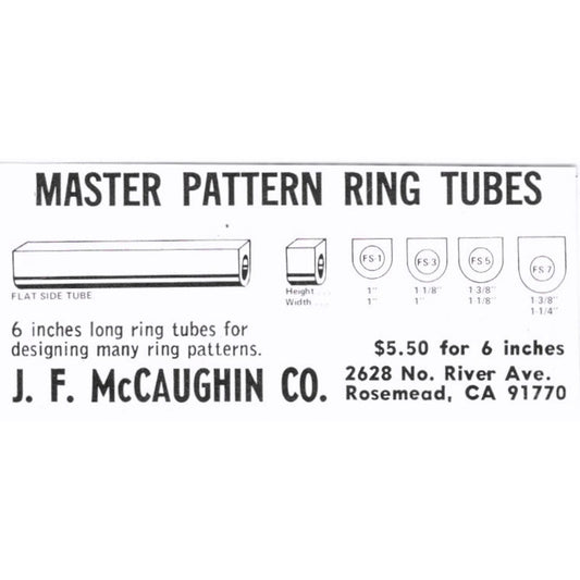 J.F. McCaughin Co Master Pattern Ring Tubes Rosemead CA 1972 Ad AF8-S4