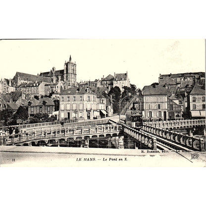 Le Mans Le Pont En X R. Barbier French Antique Postcard PE11