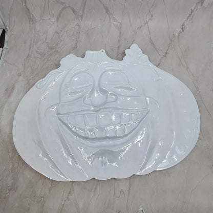 1990s Halloween Pumpkin Jack O Lantern 3D Mold Plastic Beistle 12x15 FL6-11