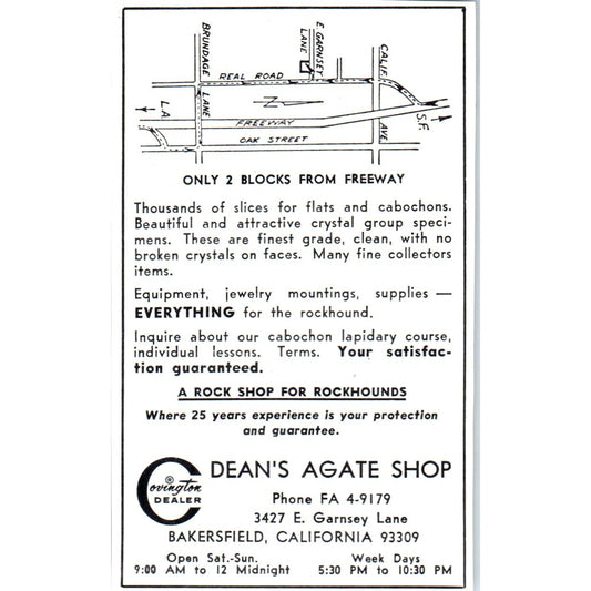 Dean's Agate Shop Bakersfield California 1964 Magazine Ad AB6-M2