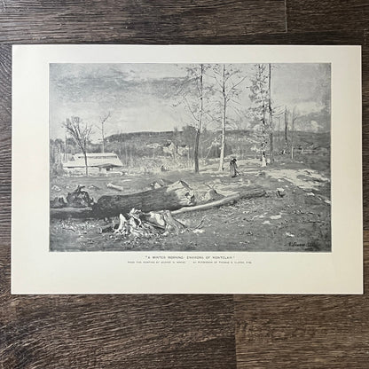 Vtg George H Innesss A Winter Morning Environs of Montclair Engraving 9x12 V4