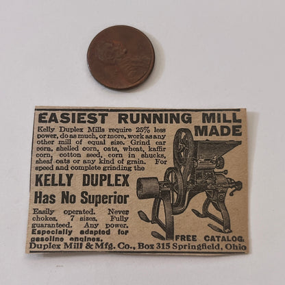 Duplex Mill & Mfg. Co. Kelly Duplex Springfield OH 1931 Newspaper Ad SAG4-S13