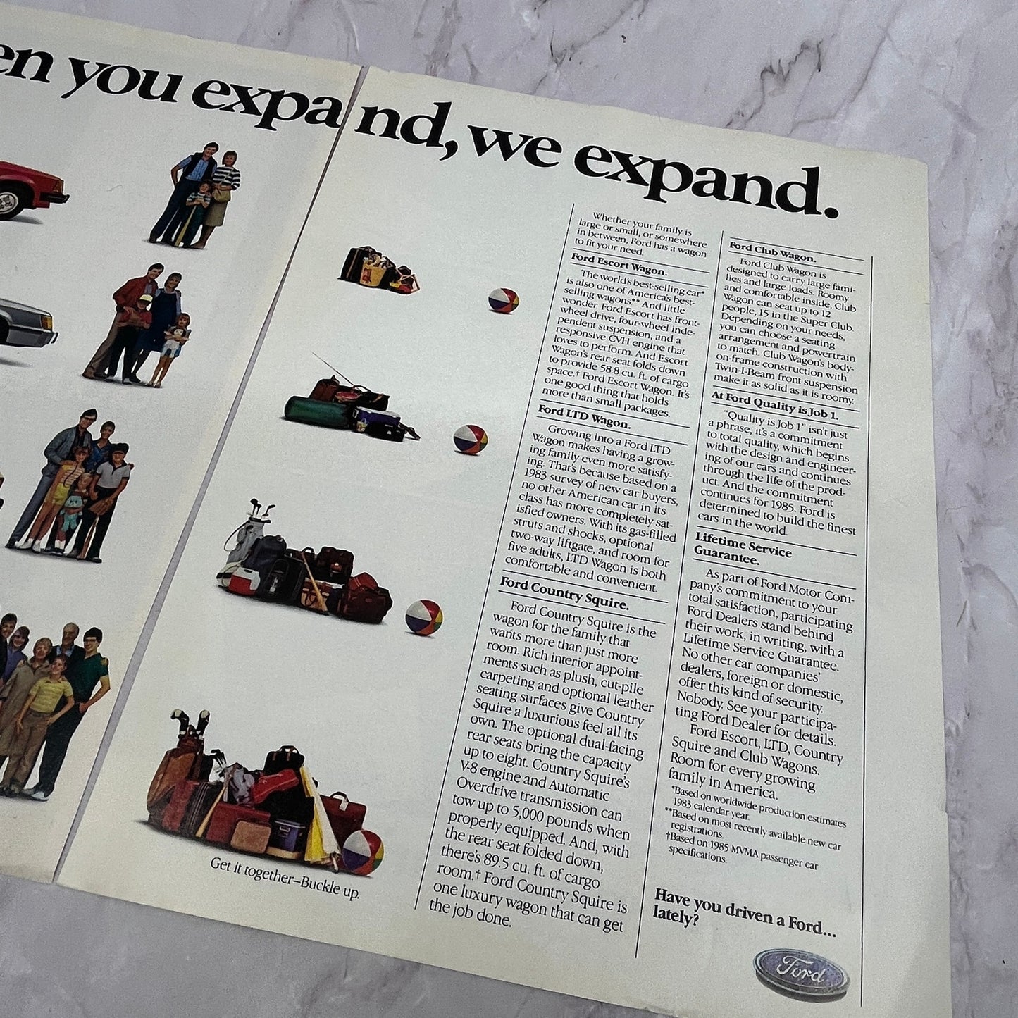 Ford Escort Country Squire LTD Wagon Club Wagon 2 Page Ad 1984 Ad AF8-6