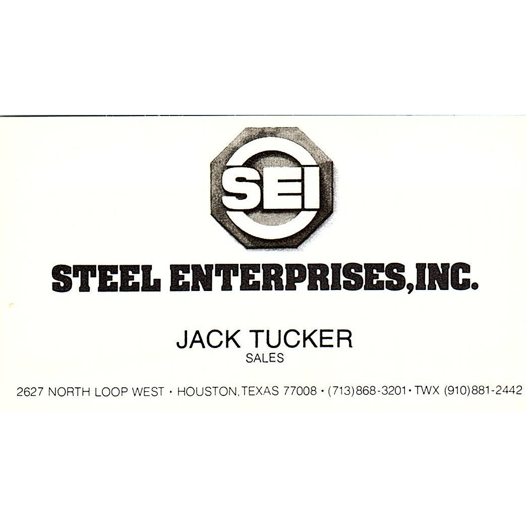 Jack Tucker Steel Enterprises SEI Houston Vintage Business Card SC9-B12
