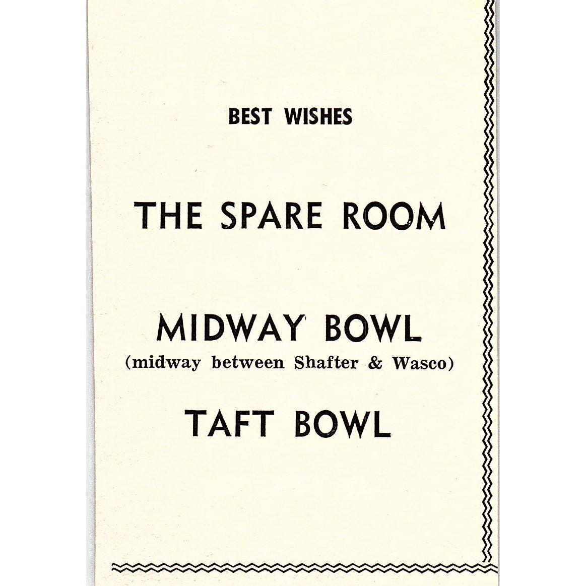 The Spare Room Midway Bowl Taft Bowl, Caprice Motel - Taft CA 1965 Ad AF8-M6