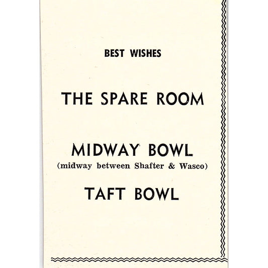 The Spare Room Midway Bowl Taft Bowl, Caprice Motel - Taft CA 1965 Ad AF8-M6
