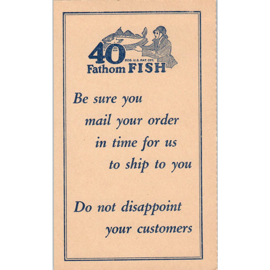 1929 Bay State Fishing Co Boston 40 Fathom Fish Advertising Postcard PC8