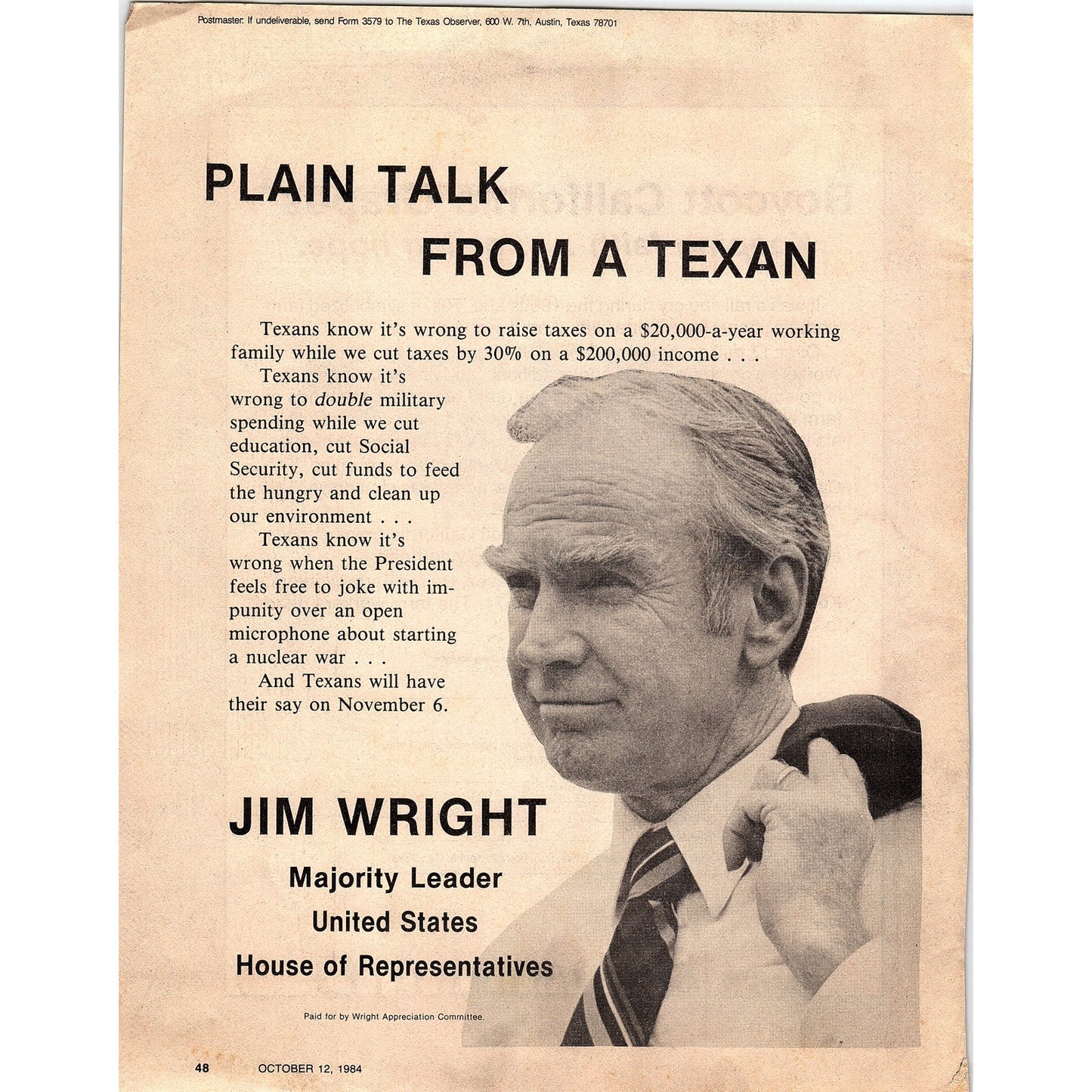 Cesar Chavez Boycott California Grapes United Farm Workers Keene 1984 Ad AF6-9