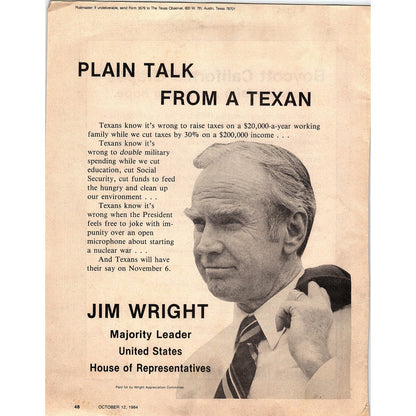 Cesar Chavez Boycott California Grapes United Farm Workers Keene 1984 Ad AF6-9