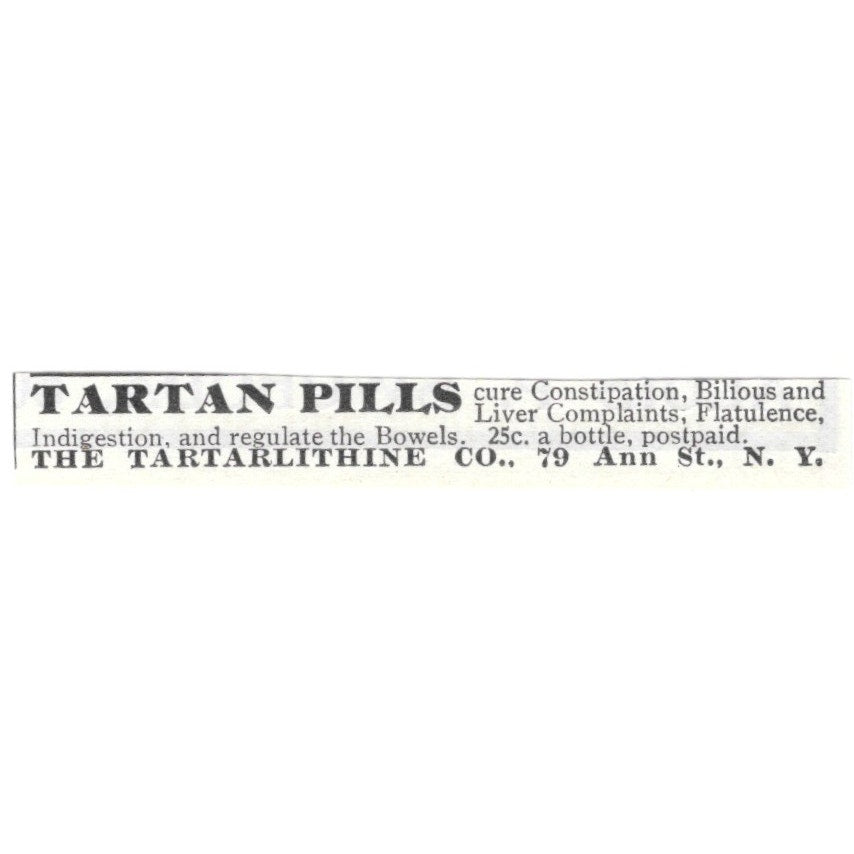 The Tartarlithine Co Tartan Pills NY 1903 Magazine Ad AF7-SS5
