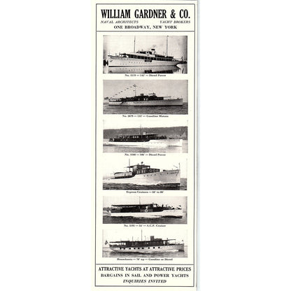 William Gardner & Co Yacht Brokers Broadway NY 1932 AG2-3